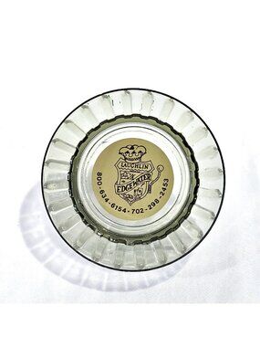 Laughlin Edgewater Clear Glass Ashtray With Ribbed Design 4 Inches Diameter Vint